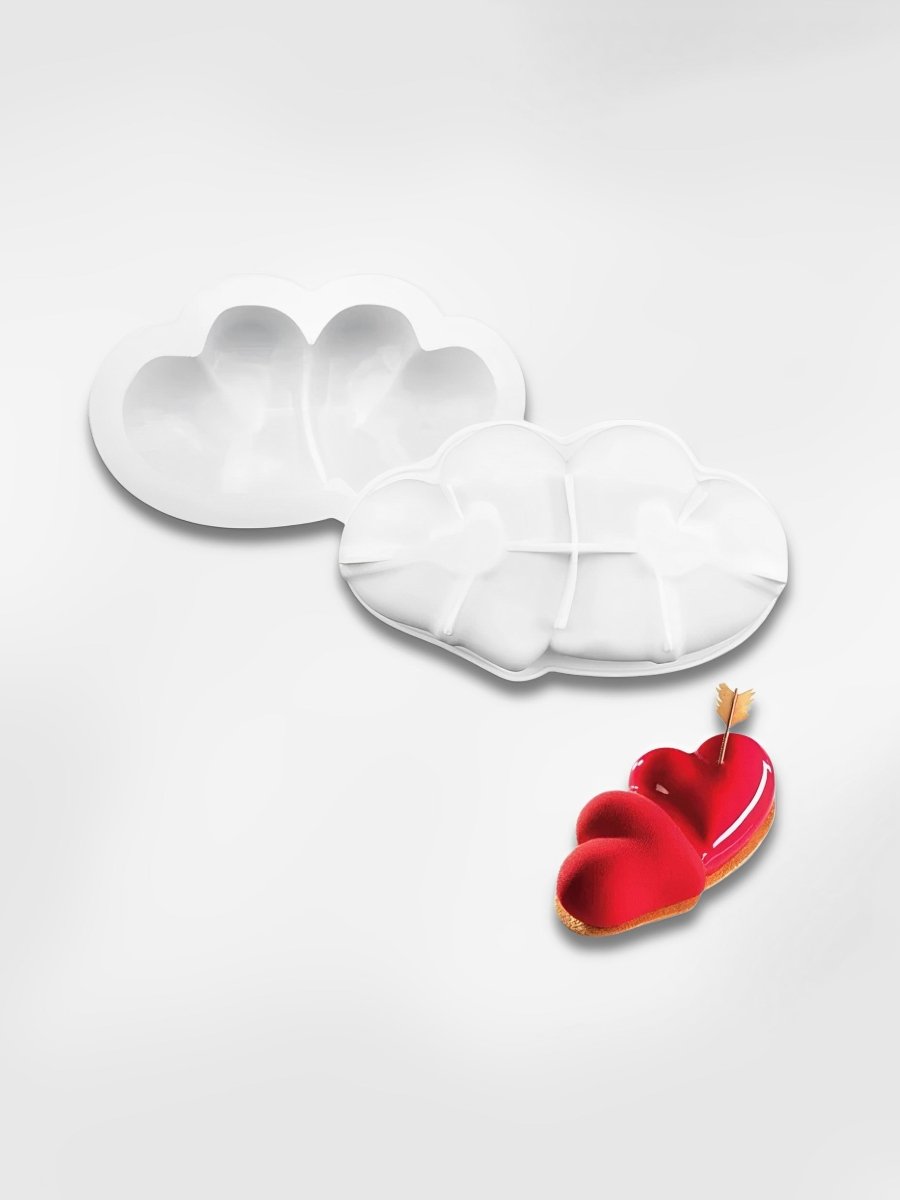 Moule coeur en silicone  Duo d'Amour